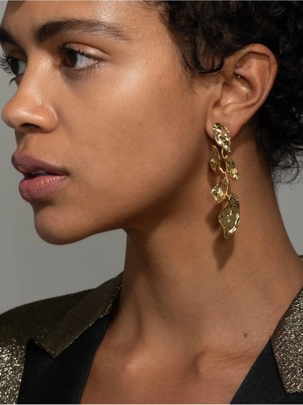 Alexis Bittar Mosaic Molten Gold Post Earrings - Picture 4 of 7